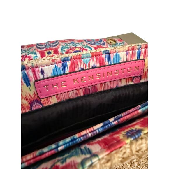 Kurt Geiger Hot Pink Fuchia Raffia Kensington Convertible Bag Chain Designer - Picture 8 of 16